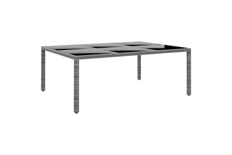 Utebord 200x150x75 cm härdat glas och konstrotting grå - Grå - Utemöbler - Trädgårdsbord & Utebord - Matbord ute