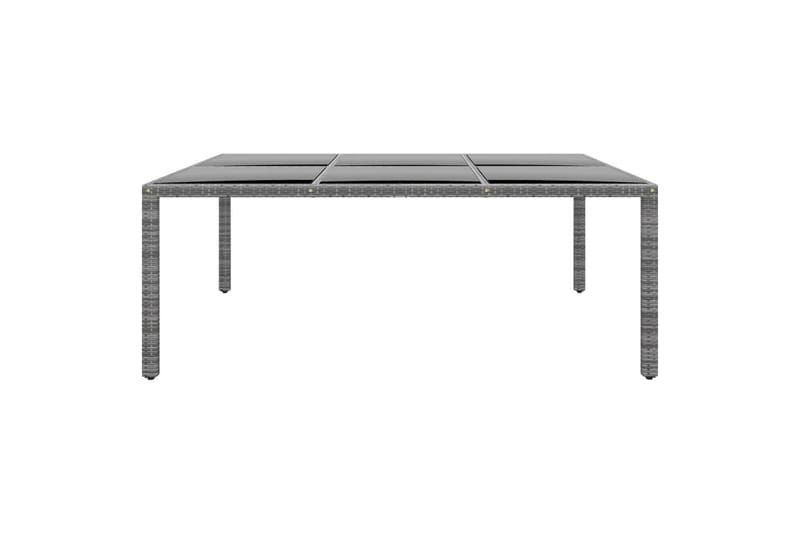 Utebord 200x150x75 cm härdat glas och konstrotting grå - Grå - Utemöbler - Trädgårdsbord & Utebord - Matbord ute