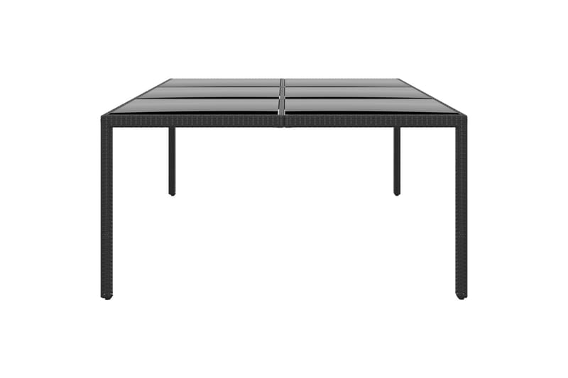 Utebord 200x150x75 cm härdat glas och konstrotting svart - Svart - Utemöbler - Trädgårdsbord & Utebord - Matbord ute
