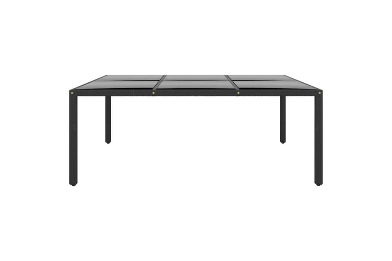 Utebord 200x150x75 cm härdat glas och konstrotting svart - Svart - Utemöbler - Trädgårdsbord & Utebord - Matbord ute