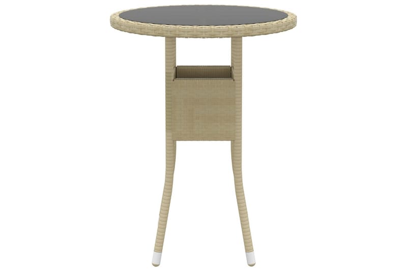 Utebord Ã˜60x75 cm Härdat glas och konstrotting beige - Beige - Utemöbler - Trädgårdsbord & Utebord - Matbord ute