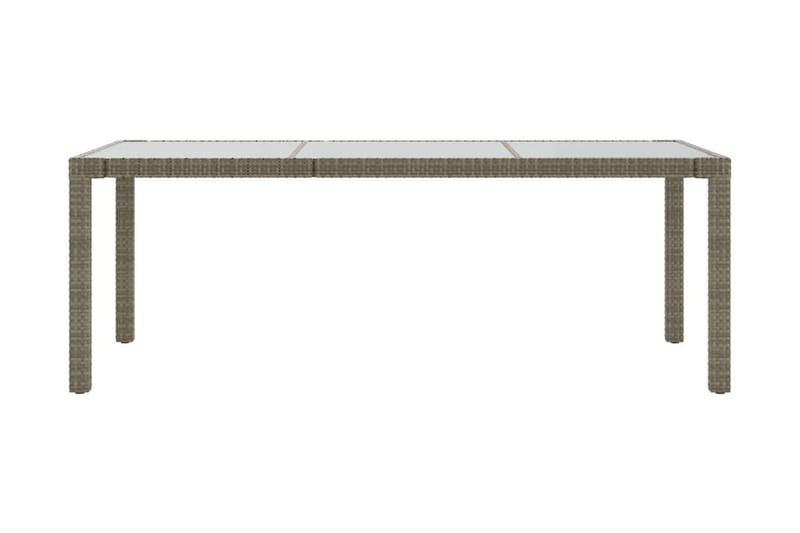Utebord grå 190x90x75 cm härdat glas och konstrotting - Grå - Utemöbler - Trädgårdsbord & Utebord - Matbord ute