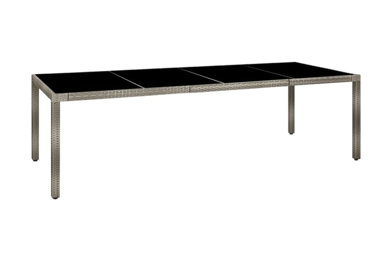 Utebord grå 250x100x75 cm härdat glas och konstrotting - Grå - Utemöbler - Trädgårdsbord & Utebord - Matbord ute
