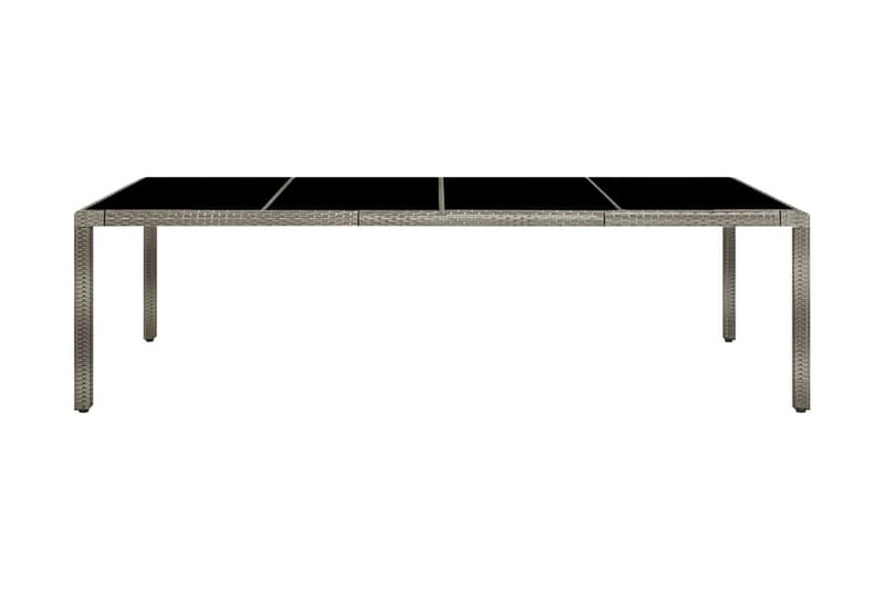 Utebord grå 250x100x75 cm härdat glas och konstrotting - Grå - Utemöbler - Trädgårdsbord & Utebord - Matbord ute