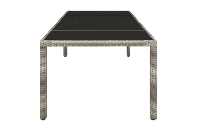Utebord grå 250x100x75 cm härdat glas och konstrotting - Grå - Utemöbler - Trädgårdsbord & Utebord - Matbord ute