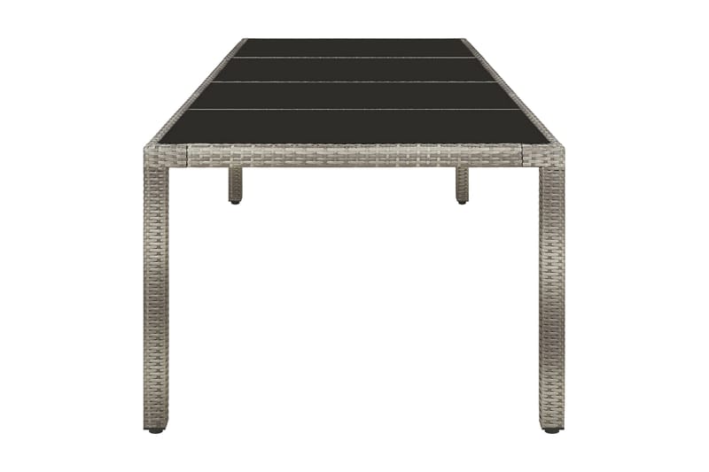 Utebord grå 250x100x75 cm härdat glas och konstrotting - Grå - Matbord ute