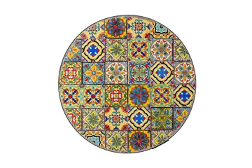 Utebord Morocco D60xh71 Mosaik Topp Med Färgade Motiv - Utemöbler - Trädgårdsbord & Utebord - Matbord ute