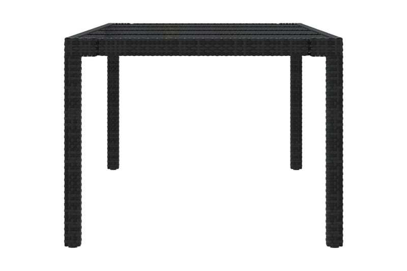 Utebord svart 250x100x75 cm härdat glas och konstrotting - Svart - Matbord ute