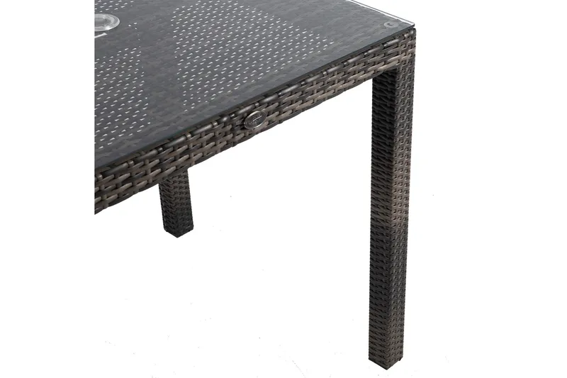 Utebord WICKER 73x73xH71cm Utebordsskiva: klart glas - Mörkbrun - Utemöbler - Trädgårdsbord & Utebord - Matbord ute