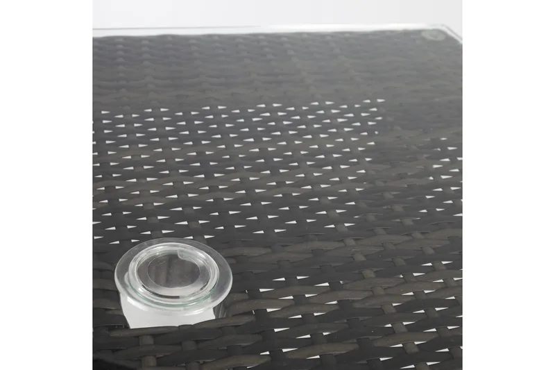 Utebord WICKER 73x73xH71cm Utebordsskiva: klart glas - Mörkbrun - Utemöbler - Trädgårdsbord & Utebord - Matbord ute