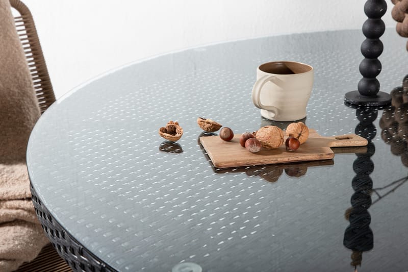 Volta Matbord Utomhus Rund Ø150 cm Svart - Venture Home - Utemöbler - Trädgårdsbord & Utebord - Matbord ute
