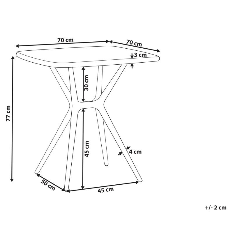 Matbord utomhus Piave 70x70 cm - Svart - Utemöbler - Trädgårdsbord & Utebord - Matbord ute