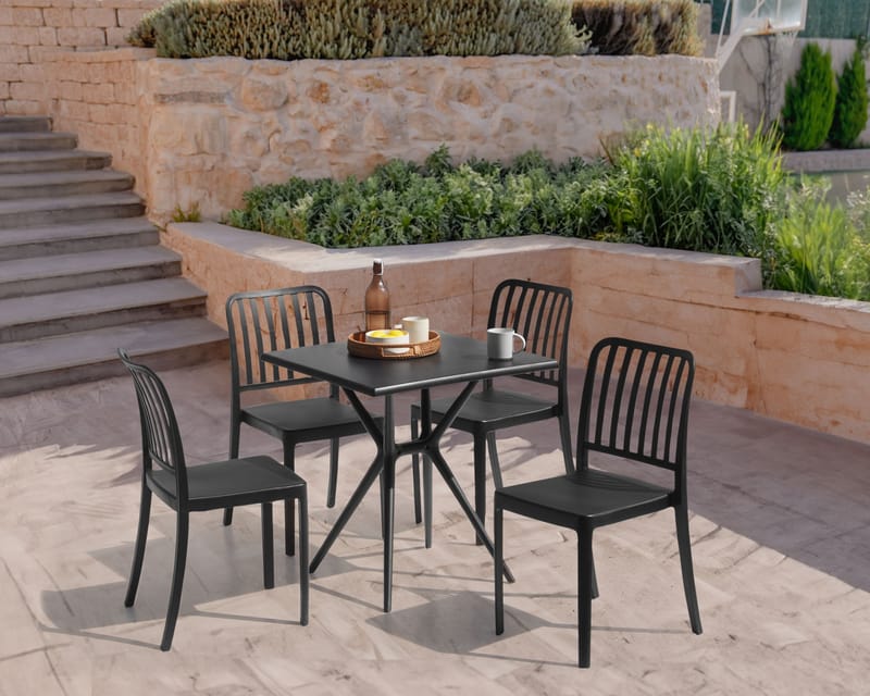 Matbord utomhus Piave 70x70 cm - Svart - Utemöbler - Trädgårdsbord & Utebord - Matbord ute