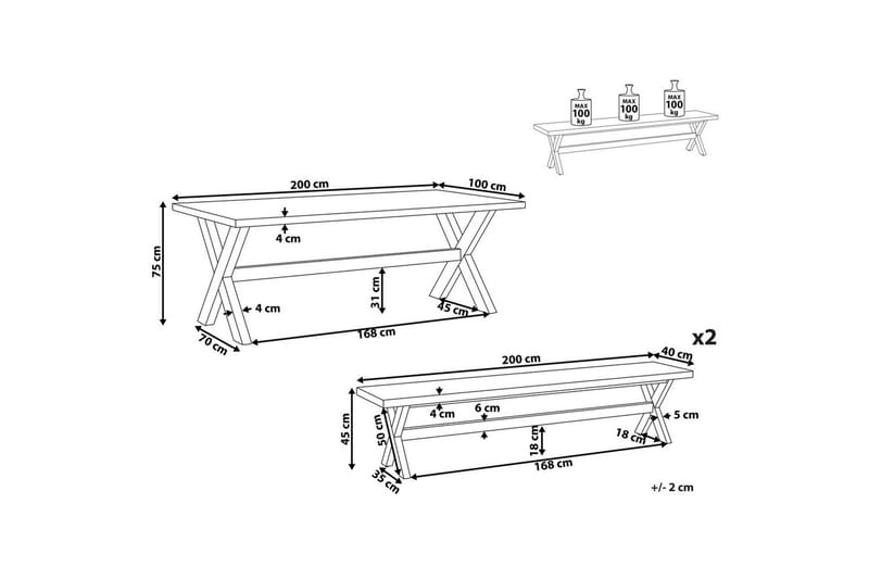 Matsalsset Olbia med bänkar 6-Sits - 6-Sits - Utemöbler - Trädgårdsbord & Utebord - Matbord ute