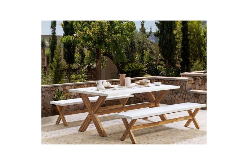 Matsalsset Olbia med bänkar 6-Sits - 6-Sits - Utemöbler - Trädgårdsbord & Utebord - Matbord ute