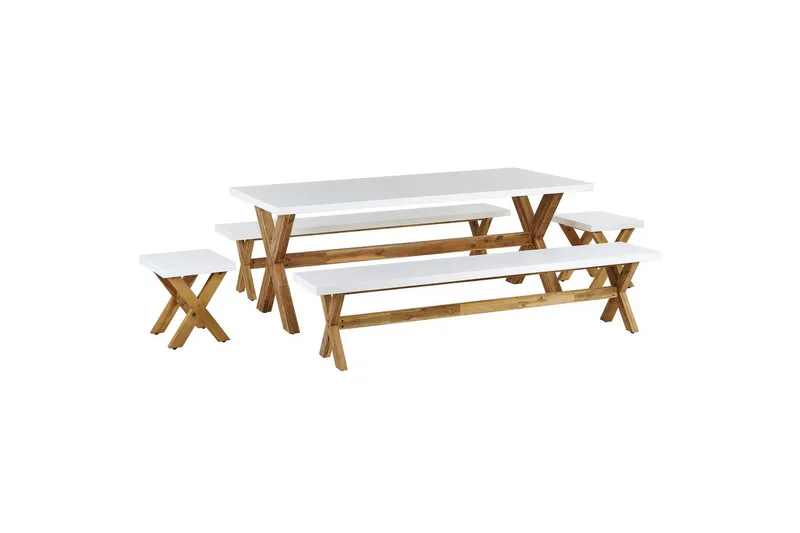 Matsalsset Olbia med bänkar 8-Sits, 8-Sits