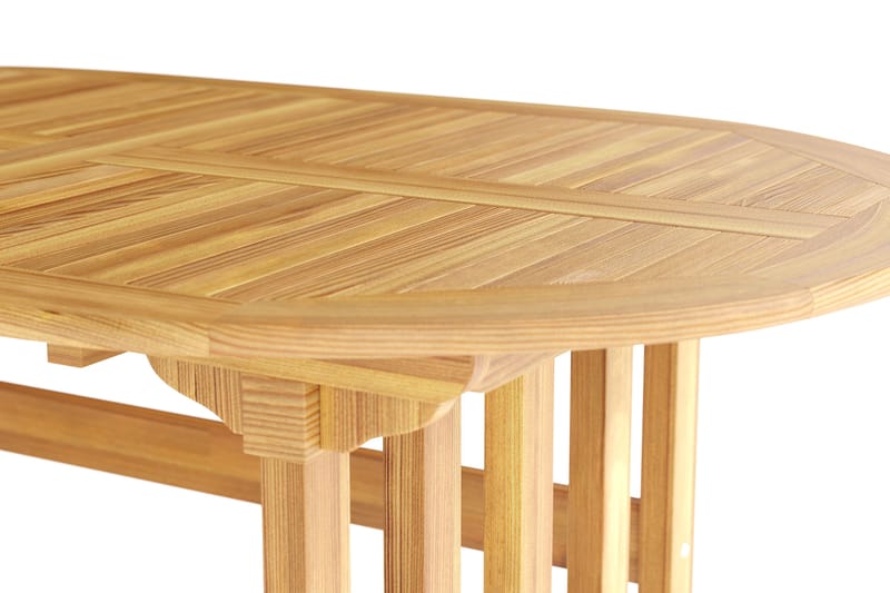 Menorca Ovalt Förlängningbart Matbord i trä Utomhus 90x150 cm - Teak / Natur - Utemöbler - Trädgårdsbord & Utebord - Matbord ute