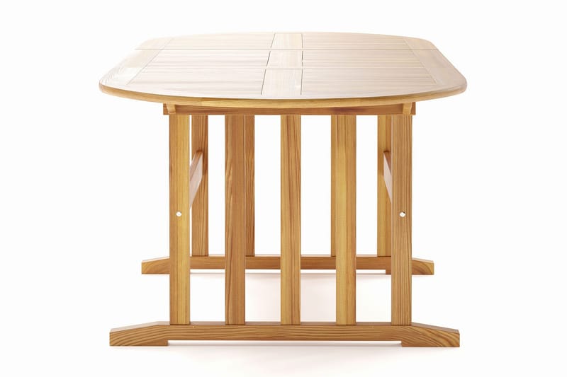 Menorca Ovalt Förlängningbart Matbord i trä Utomhus 90x150 cm - Teak / Natur - Utemöbler - Trädgårdsbord & Utebord - Matbord ute