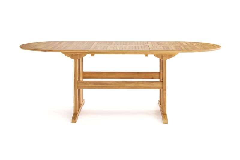 Menorca Ovalt Förlängningbart Matbord i trä Utomhus 90x150 cm - Teak / Natur - Utemöbler - Trädgårdsbord & Utebord - Matbord ute