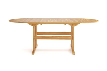 Menorca Ovalt Förlängningbart Matbord i trä Utomhus 90x150 cm - Teak / Natur - Utemöbler - Trädgårdsbord & Utebord - Matbord ute