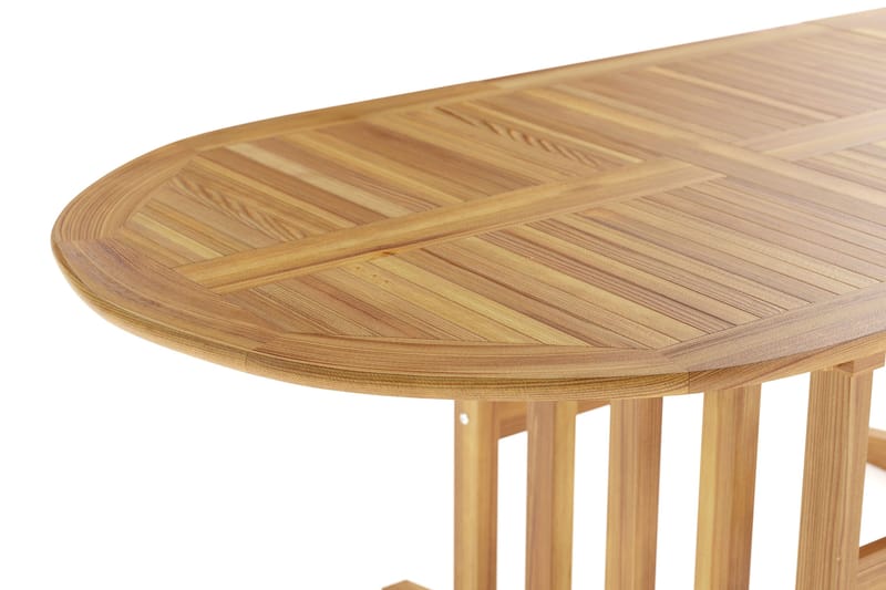 Menorca Ovalt Förlängningbart Matbord i trä Utomhus 90x150 cm - Teak / Natur - Utemöbler - Trädgårdsbord & Utebord - Matbord ute