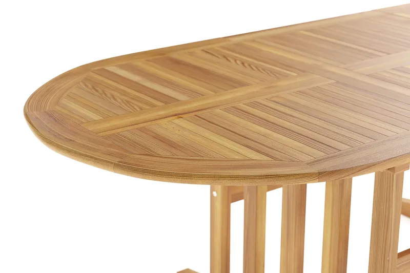 Menorca Ovalt Förlängningbart Matbord i trä Utomhus 90x150 cm - Teak / Natur - Utemöbler - Trädgårdsbord & Utebord - Matbord ute