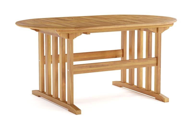 Menorca Ovalt Förlängningbart Matbord i trä Utomhus 90x150 cm - Teak / Natur - Utemöbler - Trädgårdsbord & Utebord - Matbord ute