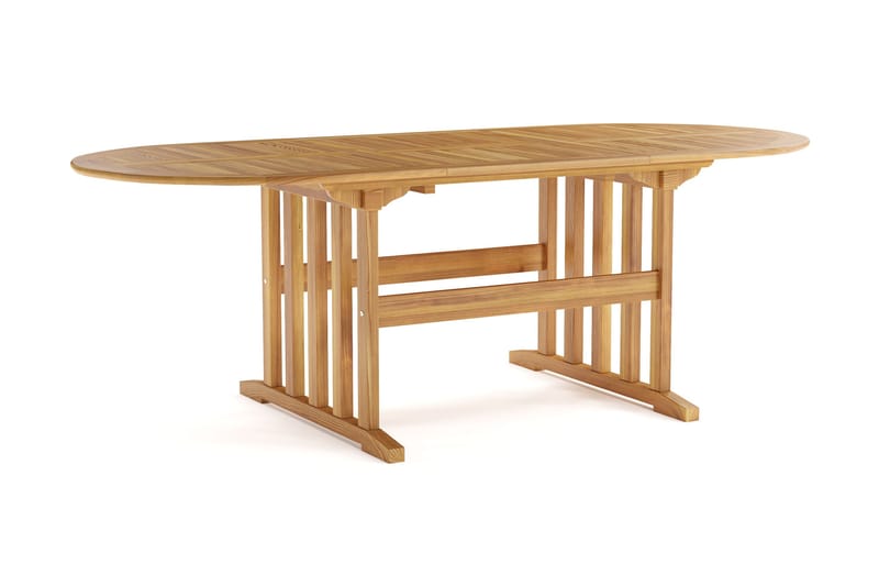 Menorca Ovalt Förlängningbart Matbord i trä Utomhus 90x150 cm - Teak / Natur - Utemöbler - Trädgårdsbord & Utebord - Matbord ute