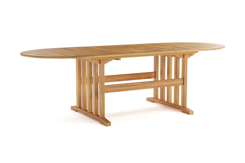 Menorca Stort Ovalt Förlängningbart Matbord i trä Utomhus 100x180 cm - Teak / Natur - Utemöbler - Trädgårdsbord & Utebord - Matbord ute