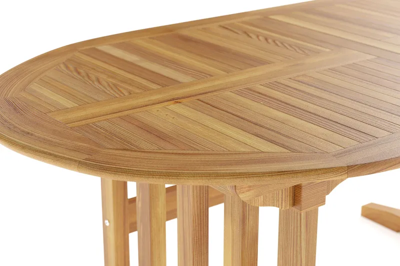 Menorca Stort Ovalt F örlängningbart Matbord i trä Utomhus 100x180 cm - Teak / Natur - Utemöbler - Trädgårdsbord & Utebord - Matbord ute