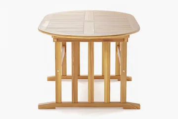 Menorca Stort Ovalt Förlängningbart Matbord i trä Utomhus 100x180 cm - Teak / Natur - Utemöbler - Trädgårdsbord & Utebord - Matbord ute