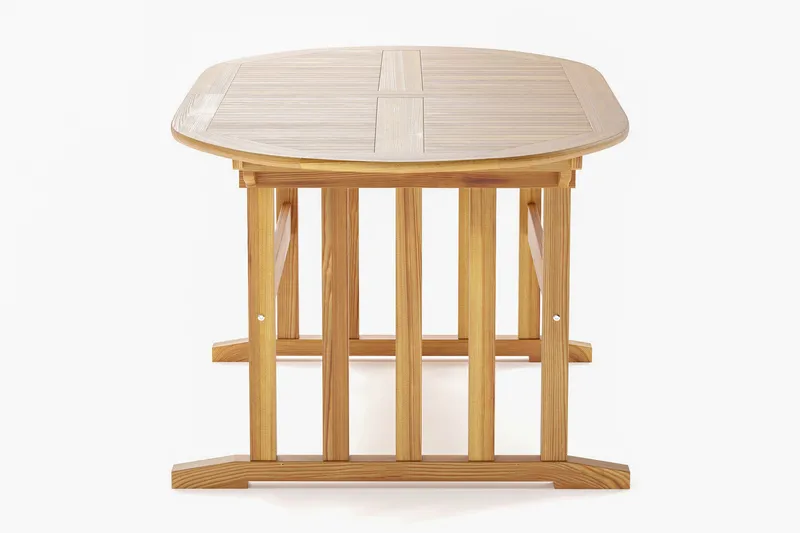 Menorca Stort Ovalt Förlängningbart Matbord i trä Utomhus 100x180 cm - Teak / Natur - Utemöbler - Trädgårdsbord & Utebord - Matbord ute