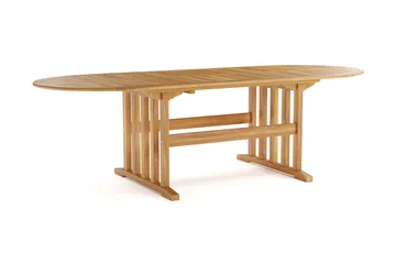 Menorca Stort Ovalt Förlängningbart Matbord i trä Utomhus 100x180 cm - Teak / Natur - Utemöbler - Trädgårdsbord & Utebord - Matbord ute
