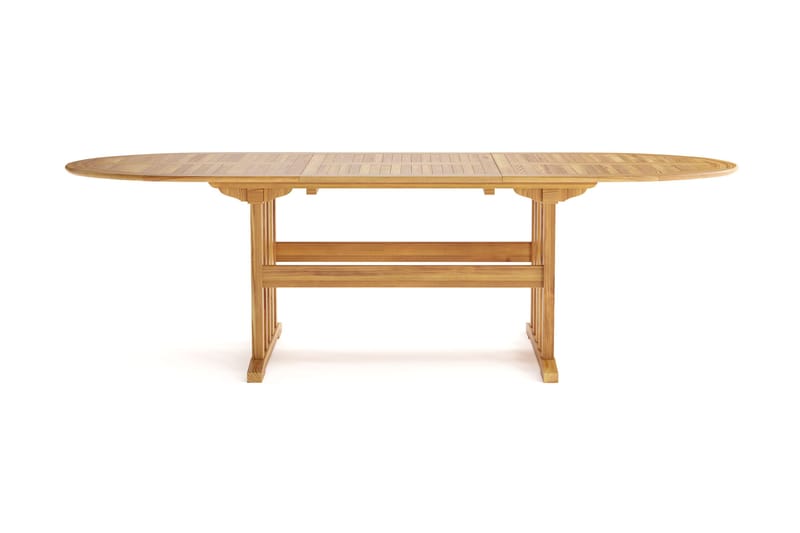 Menorca Stort Ovalt Förlängningbart Matbord i trä Utomhus 100x180 cm - Teak / Natur - Utemöbler - Trädgårdsbord & Utebord - Matbord ute