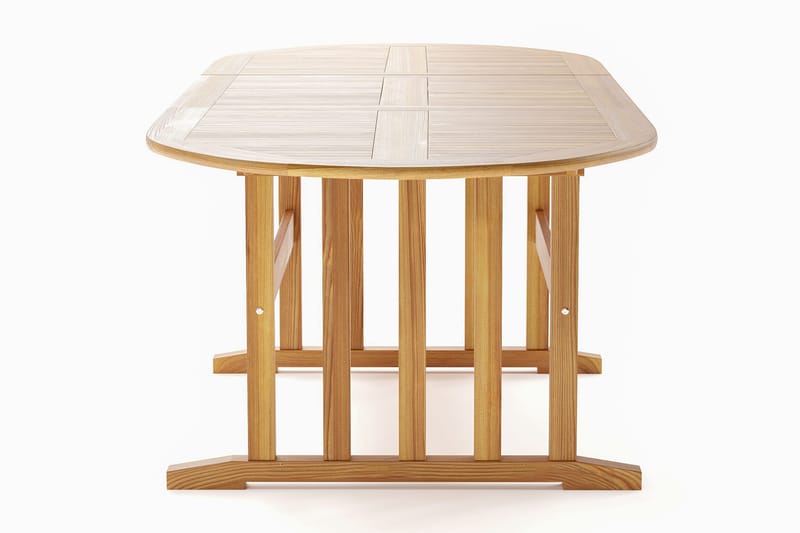 Menorca Stort Ovalt Förlängningbart Matbord i trä Utomhus 100x180 cm - Teak / Natur - Utemöbler - Trädgårdsbord & Utebord - Matbord ute