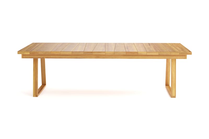 Menorca Stort Rektangulärt Matbord i trä Utomhus 100x240 cm - Teak / Natur - Utemöbler - Trädgårdsbord & Utebord - Matbord ute
