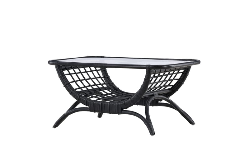Moana Soffbord och Matbord Utomhus 95,5 cm Glas Rotting - Svart - Utemöbler - Trädgårdsbord & Utebord - Sidobord utomhus