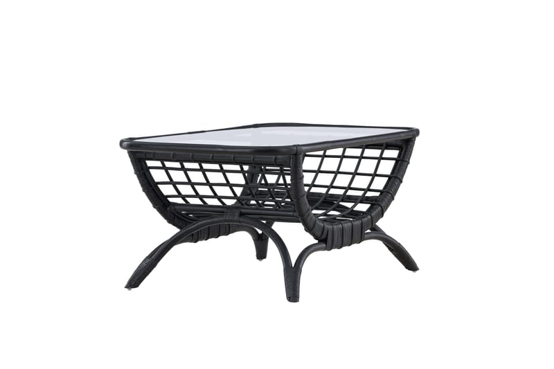 Moana Soffbord och Matbord Utomhus 95,5 cm Glas Rotting - Svart - Utemöbler - Trädgårdsbord & Utebord - Sidobord utomhus