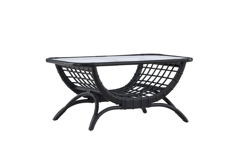 Moana Soffbord och Matbord Utomhus 95,5 cm Glas Rotting - Svart - Utemöbler - Trädgårdsbord & Utebord - Sidobord utomhus