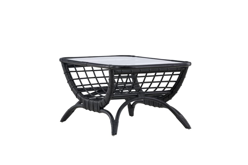 Moana Soffbord och Matbord Utomhus 95,5 cm Glas Rotting - Svart - Utemöbler - Trädgårdsbord & Utebord - Sidobord utomhus