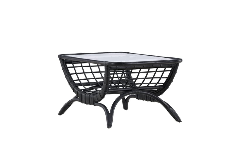Moana Soffbord och Matbord Utomhus 95,5 cm Glas Rotting - Svart - Utemöbler - Trädgårdsbord & Utebord - Sidobord utomhus
