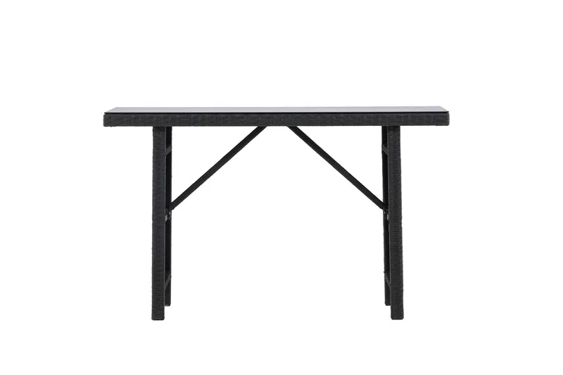 Padova Hopfällbart Sidobord och Avlastningsbord Utomhus 120 cm Glas - Svart - Utemöbler - Trädgårdsbord & Utebord - Sidobord utomhus