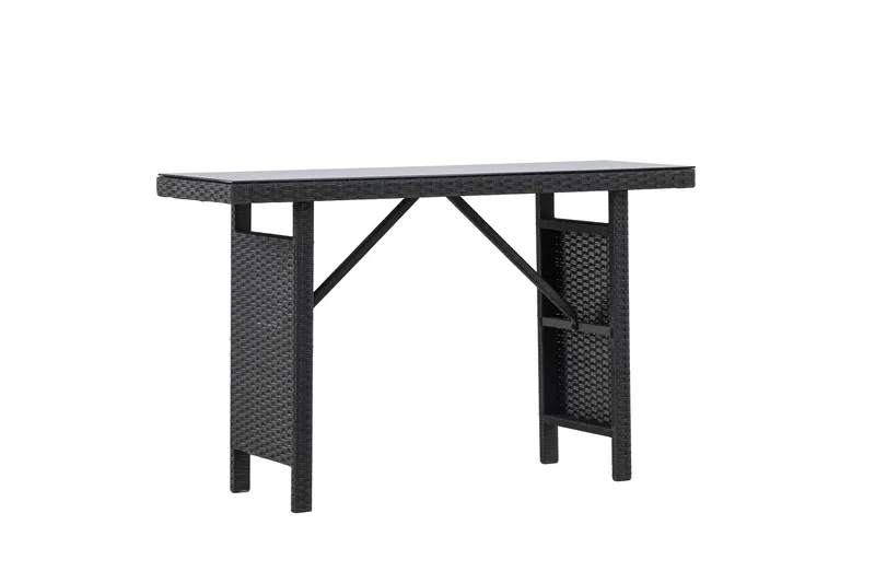Padova Hopfällbart Sidobord och Avlastningsbord Utomhus 120 cm Glas - Svart - Utemöbler - Trädgårdsbord & Utebord - Sidobord utomhus