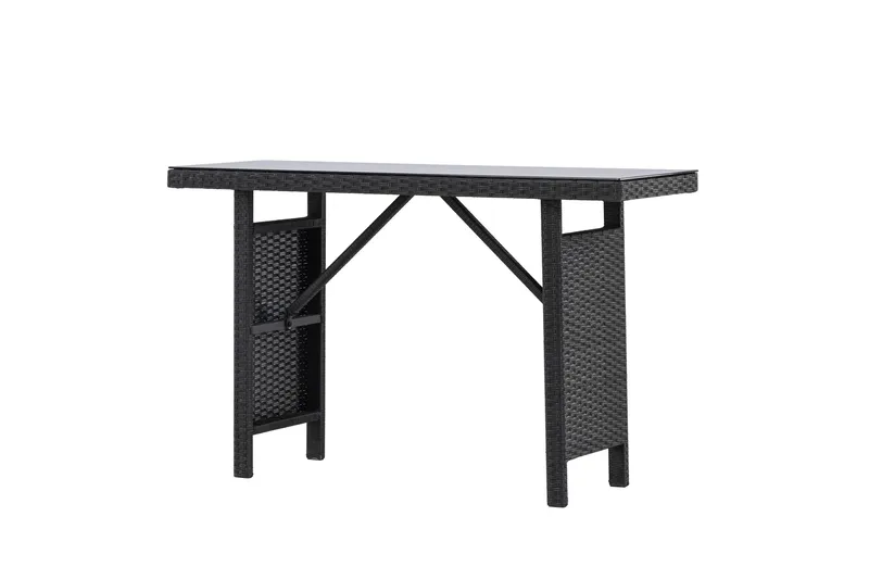 Padova Hopfällbart Sidobord och Avlastningsbord Utomhus 120 cm Glas - Svart - Utemöbler - Trädgårdsbord & Utebord - Sidobord utomhus