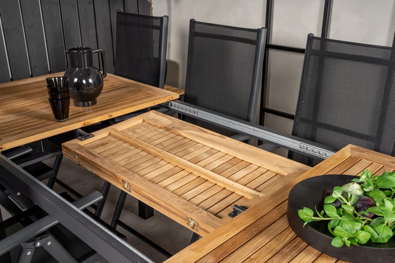 PANAMA Förlängningsbart Matbord 160-240 cm Brun/Svart - Venture Home - Matbord ute