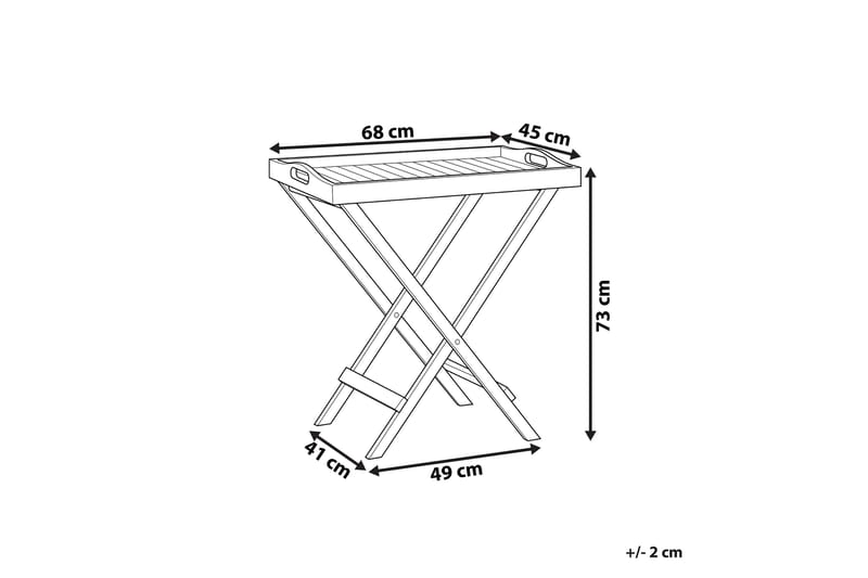 Paolo Hopfällbart Sidobord BrickUtebord och Avlastningsbord Utomhus 68 cm Trä - Mörkbrun - Utemöbler - Trädgårdsbord & Utebord - Sidobord utomhus
