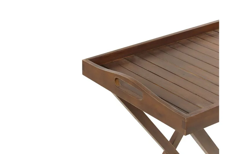 Paolo Hopfällbart Sidobord BrickUtebord och Avlastningsbord Utomhus 68 cm Trä - Mörkbrun - Utemöbler - Trädgårdsbord & Utebord - Sidobord utomhus