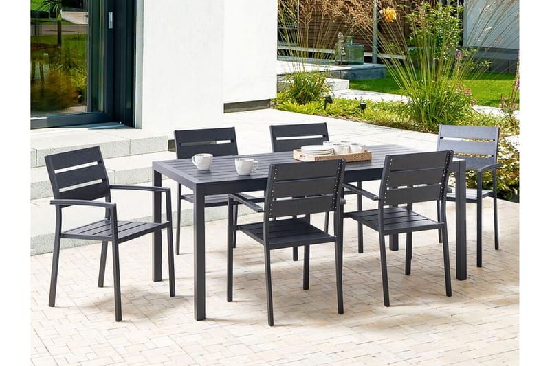 PERETA Matbord Utomhus 180x90 cm Svart - Utemöbler - Trädgårdsbord & Utebord - Matbord ute