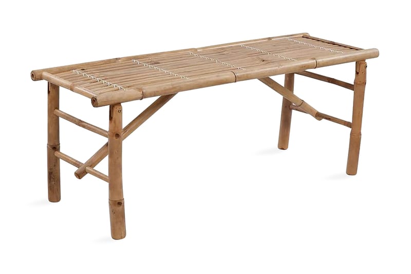 Ã–lbord med 2 bänkar 100 cm bambu - Brun - Utemöbler - Trädgårdsbord & Utebord - Picknickbord