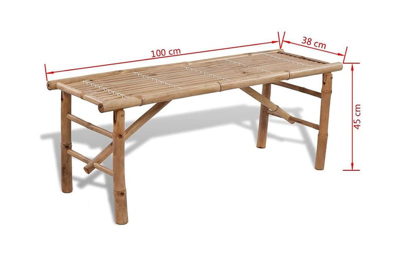 Ã–lbord med 2 bänkar 100 cm bambu - Brun - Utemöbler - Trädgårdsbord & Utebord - Picknickbord
